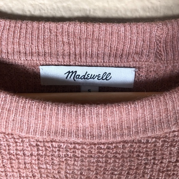 Madewell Jane Waffle Stitch Sweater In Heather Rose - Picture 8 of 9